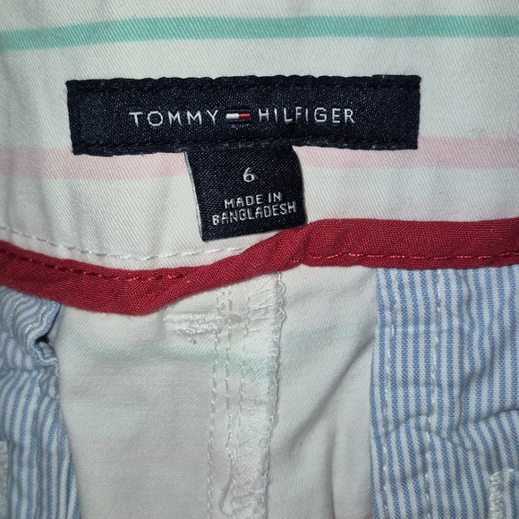 Womens Tommy Hilfiger White Shorts with Multicolor Stripes - Picture 3 of 6